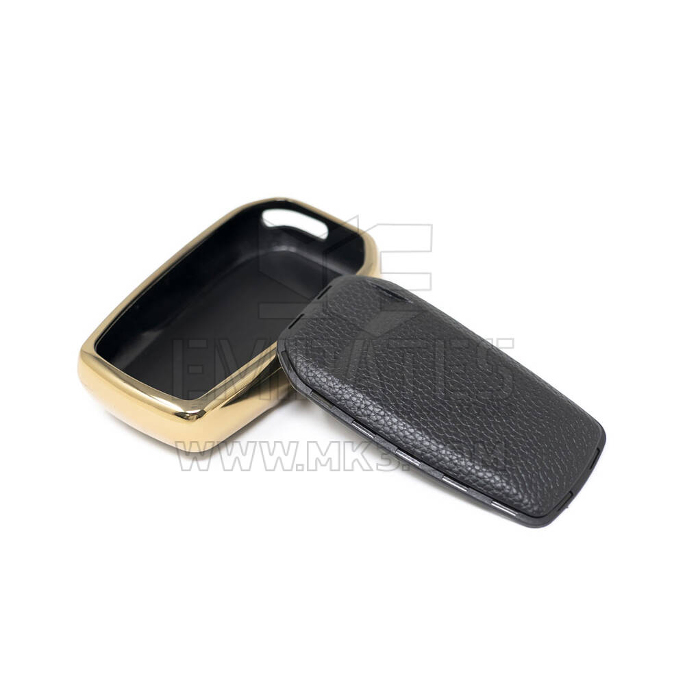 New Aftermarket Nano High Quality Gold Leather Cover For Toyota Remote Key 2 Buttons Black Color TYT-A13J2H | Emirates Keys