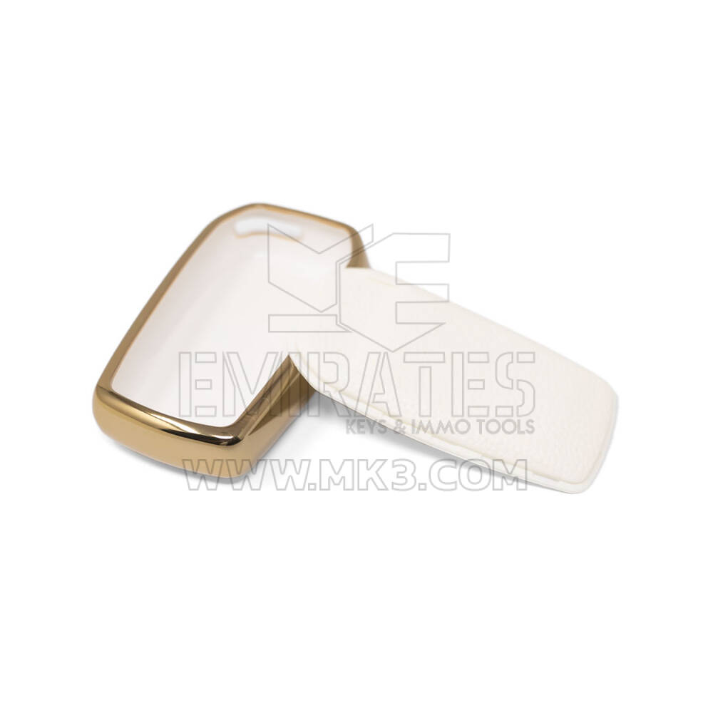 New Aftermarket Nano High Quality Gold Leather Cover For Toyota Remote Key 2 Buttons White Color TYT-A13J2H | Emirates Keys