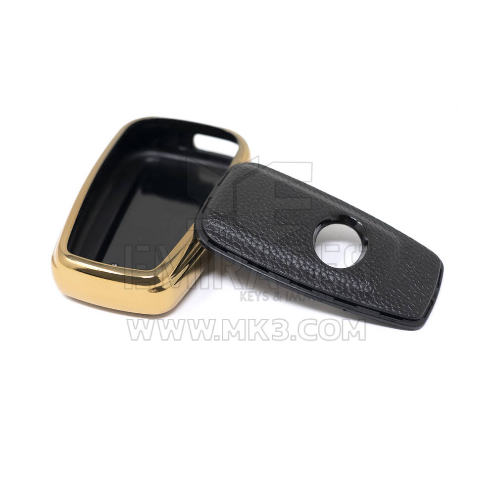 New Aftermarket Nano High Quality Gold Leather Cover For Toyota Remote Key 3 Buttons Black Color TYT-B13J3 | Emirates Keys