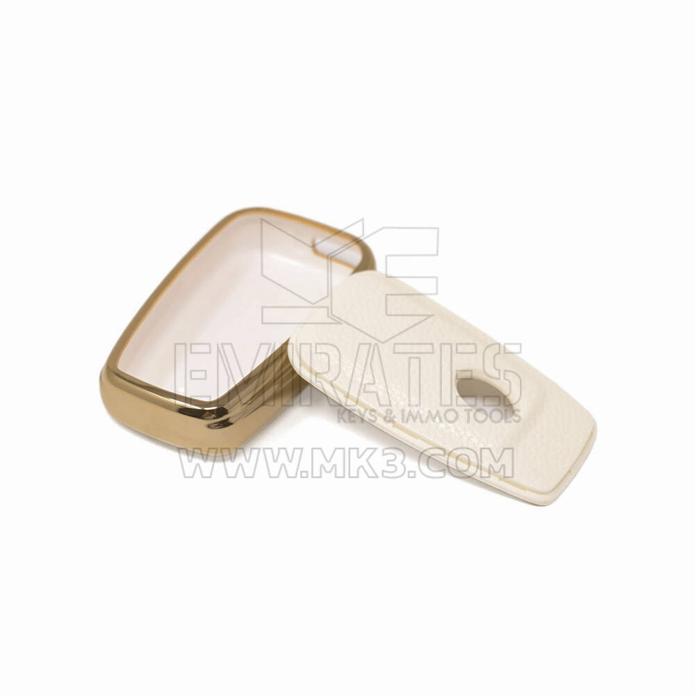 New Aftermarket Nano High Quality Gold Leather Cover For Toyota Remote Key 3 Buttons White Color TYT-B13J3B | Emirates Keys