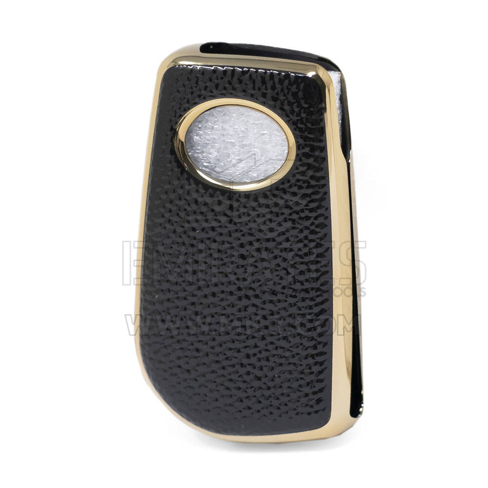 Nano Gold Leather Cover Toyota Flip Key 3B Black TYT-C13J | MK3