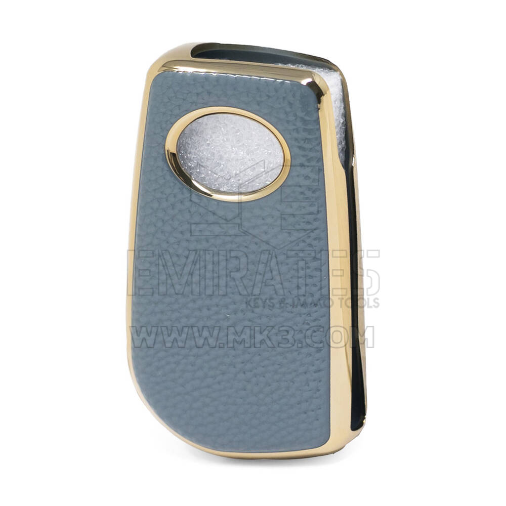 Кожаный чехол нано-золото Toyota Flip Key 3B, серый TYT-C13J | МК3