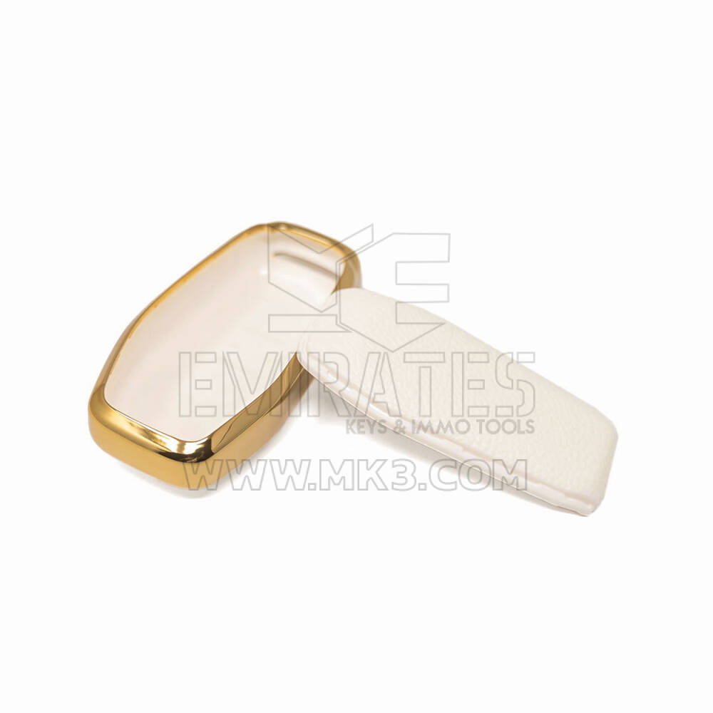 New Aftermarket Nano High Quality Gold Leather Cover For Ford Remote Key 5 Buttons White Color Ford-A13J | Emirates Keys