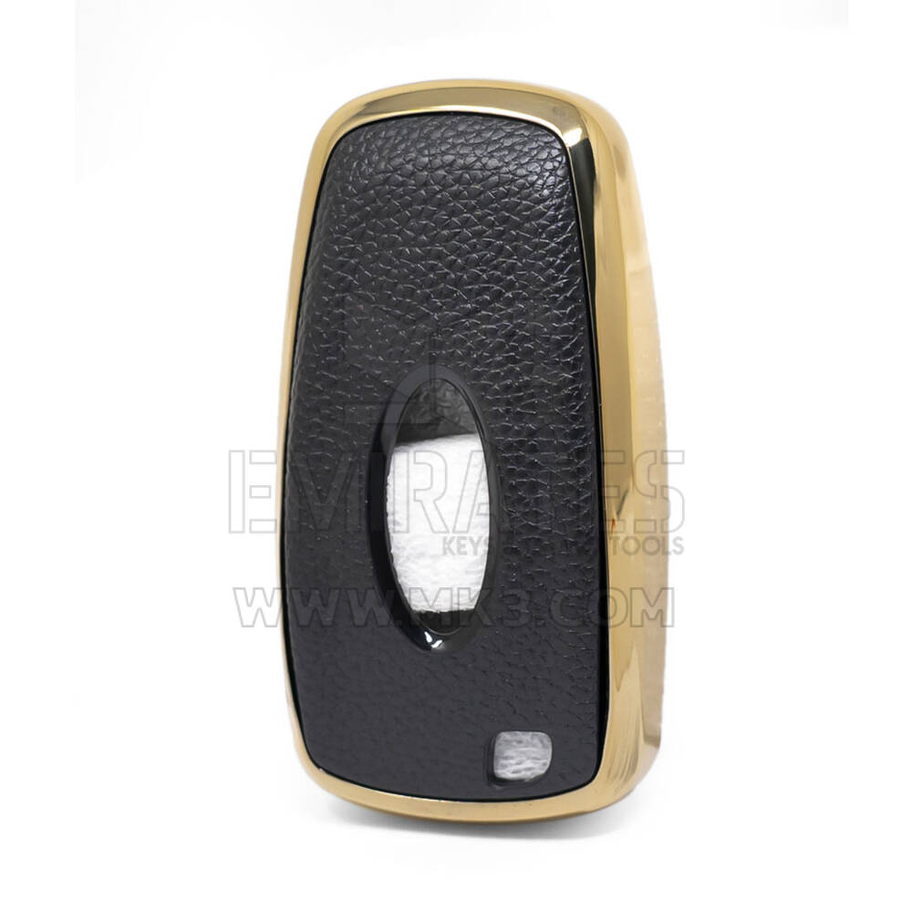 Кожаный чехол с нано-золотистым покрытием Ford Remote Key 3B, черный Ford-B13J3 | МК3