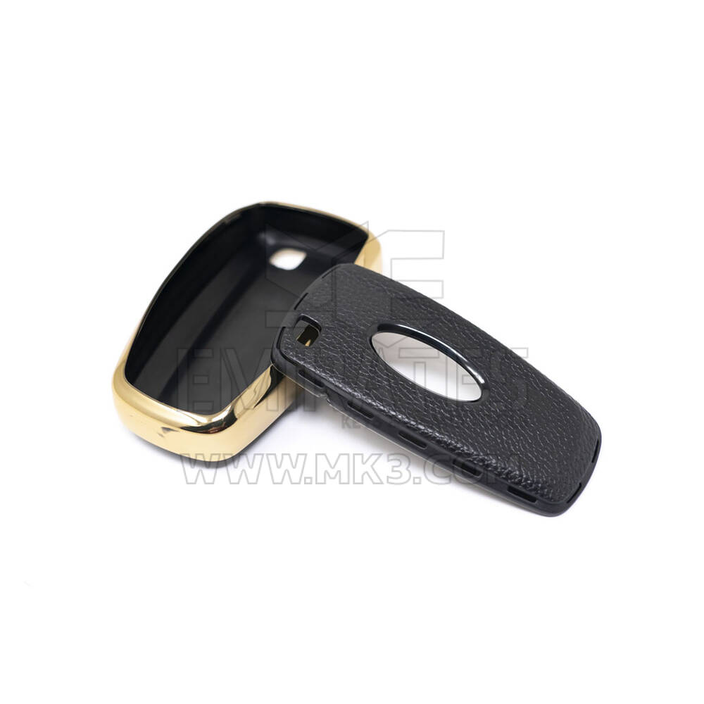 New Aftermarket Nano High Quality Gold Leather Cover For Ford Remote Key 3 Buttons Black Color Ford-B13J3 | Emirates Keys