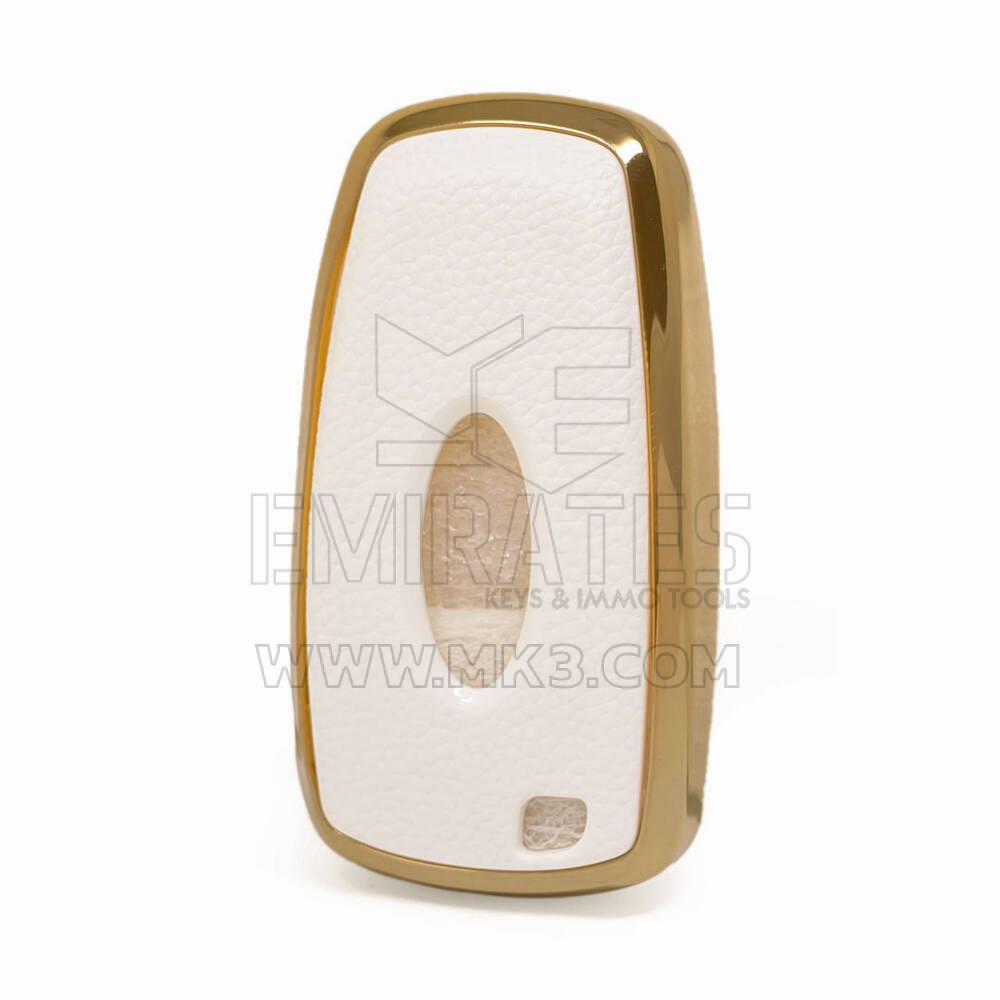 Кожаный чехол с нано-золотым покрытием Ford Remote Key 3B, белый Ford-B13J3 | МК3
