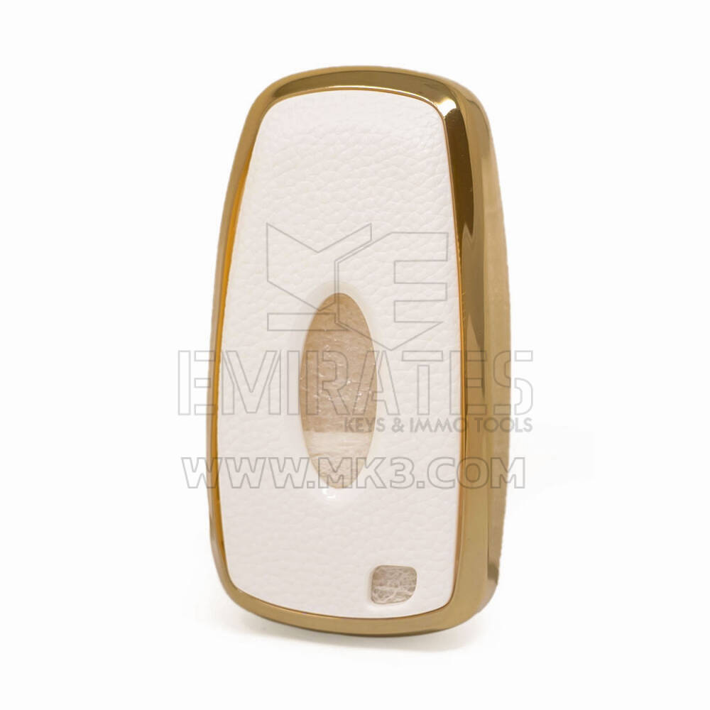 Funda de Cuero Nano Oro Llave Mando Ford 3B Blanco Ford-B13J3 | MK3