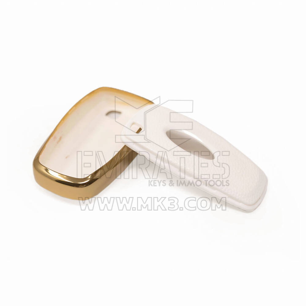 New Aftermarket Nano High Quality Gold Leather Cover For Ford Remote Key 3 Buttons White Color Ford-B13J3 | Emirates Keys