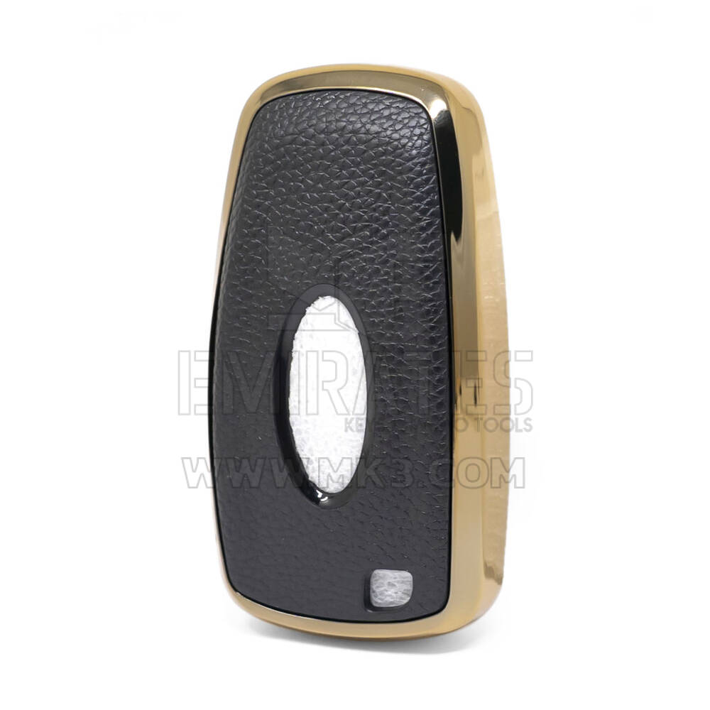 Кожаный чехол с нано-золотом Ford Remote Key 4B, черный Ford-B13J4 | МК3