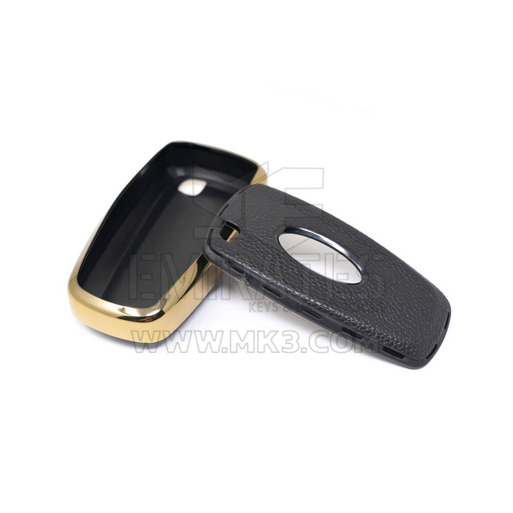 New Aftermarket Nano High Quality Gold Leather Cover For Ford Remote Key 4 Buttons Black Color Ford-B13J4 | Emirates Keys