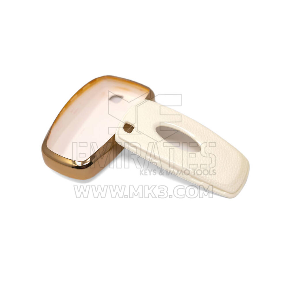 New Aftermarket Nano High Quality Gold Leather Cover For Ford Remote Key 4 Buttons White Color Ford-B13J4 | Emirates Keys