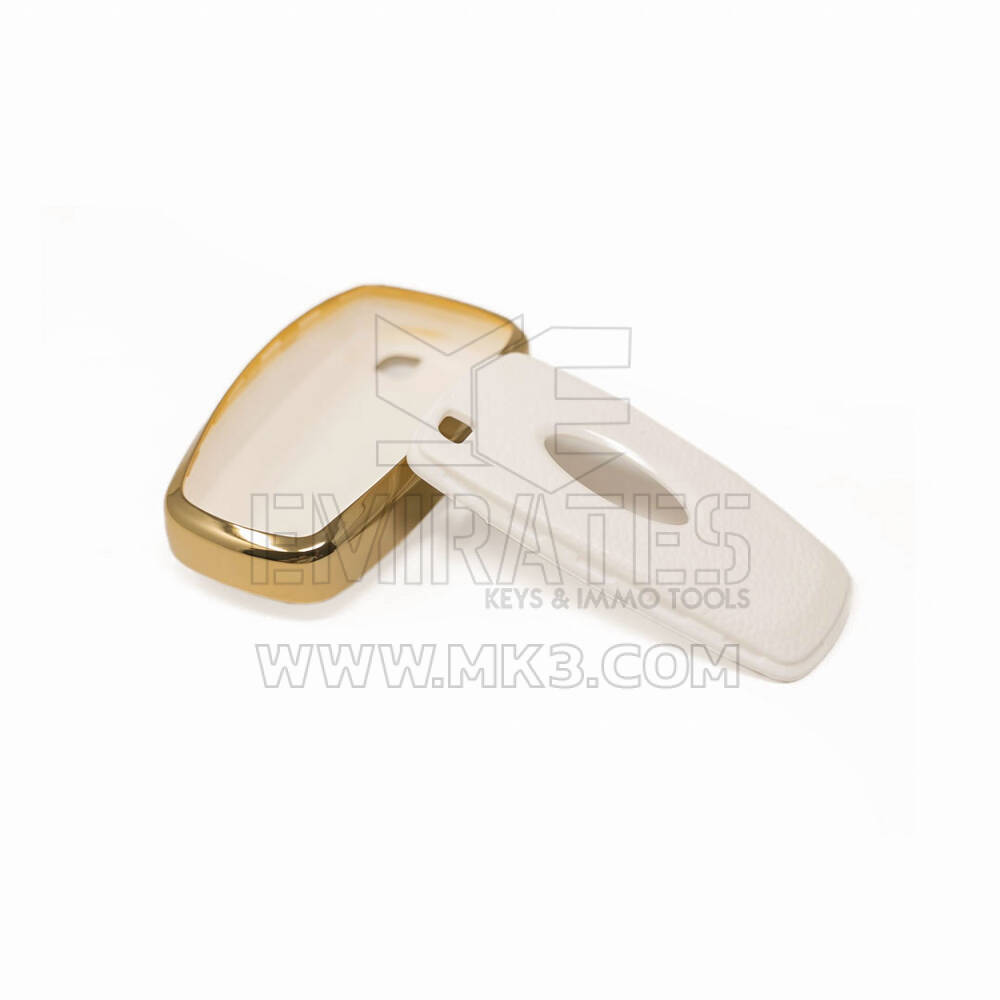 New Aftermarket Nano High Quality Gold Leather Cover For Ford Remote Key 5 Buttons White Color Ford-B13J5 | Emirates Keys
