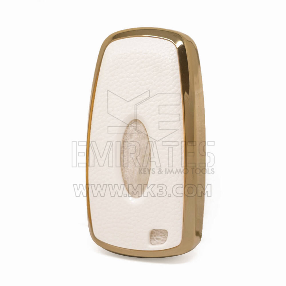 Кожаный чехол с нано-золотым покрытием Ford Remote Key 5B, белый Ford-B13J5 | МК3