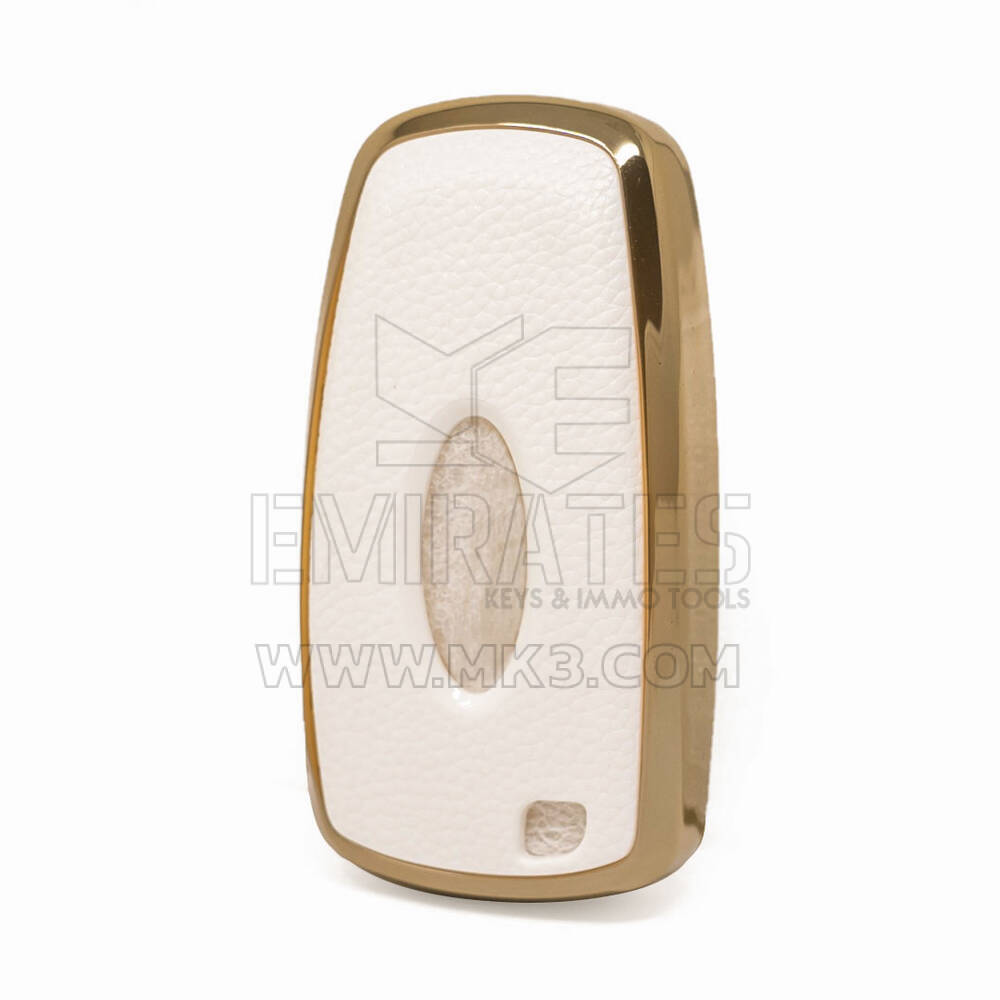 Funda de Cuero Nano Oro Llave Mando Ford 5B Blanco Ford-B13J5 | MK3