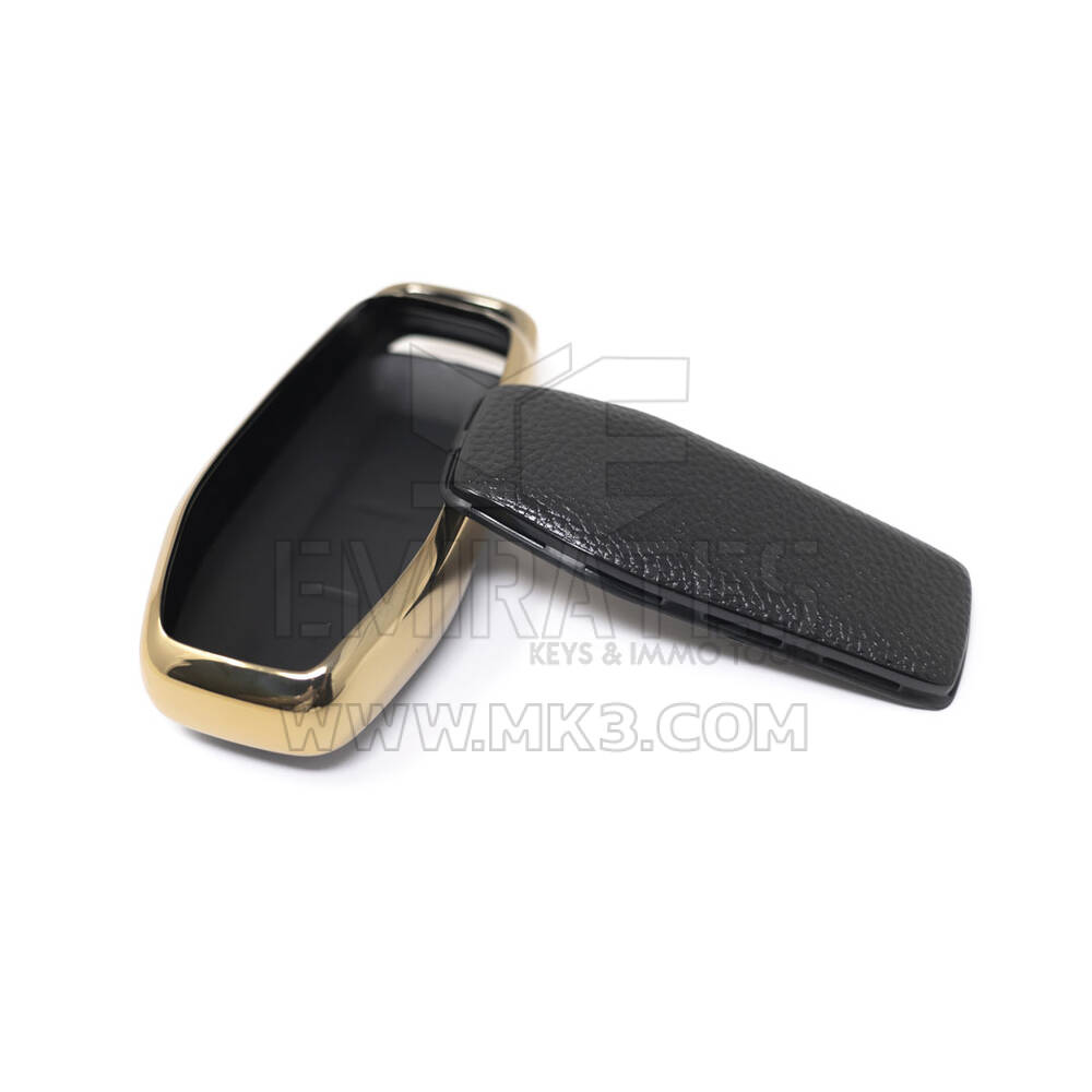New Aftermarket Nano High Quality Gold Leather Cover For Ford Remote Key 3 Buttons Black Color Ford-C13J3 | Emirates Keys