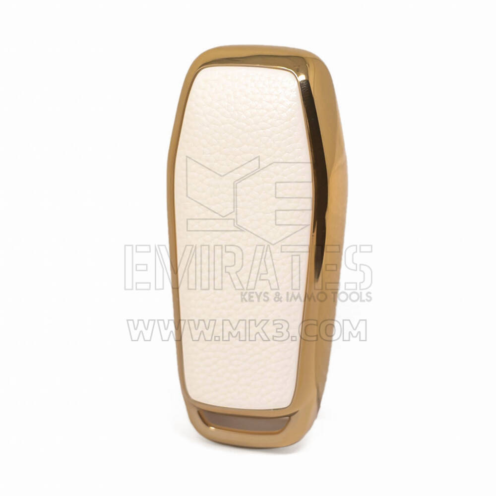 جديد ما بعد البيع نانو غطاء جلد ذهبي عالي الجودة لمفتاح فورد البعيد 3 أزرار اللون الأبيض Ford-C13J3 | مفاتيح الإمارات