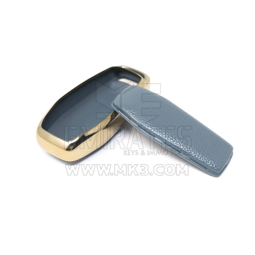 New Aftermarket Nano High Quality Gold Leather Cover For Ford Remote Key 3 Buttons Gray Color Ford-C13J3 | Emirates Keys