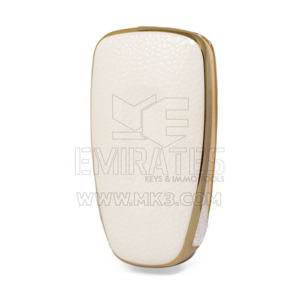Nano Gold Leather Cover Ford Flip Key 3B White Ford-E13J | MK3