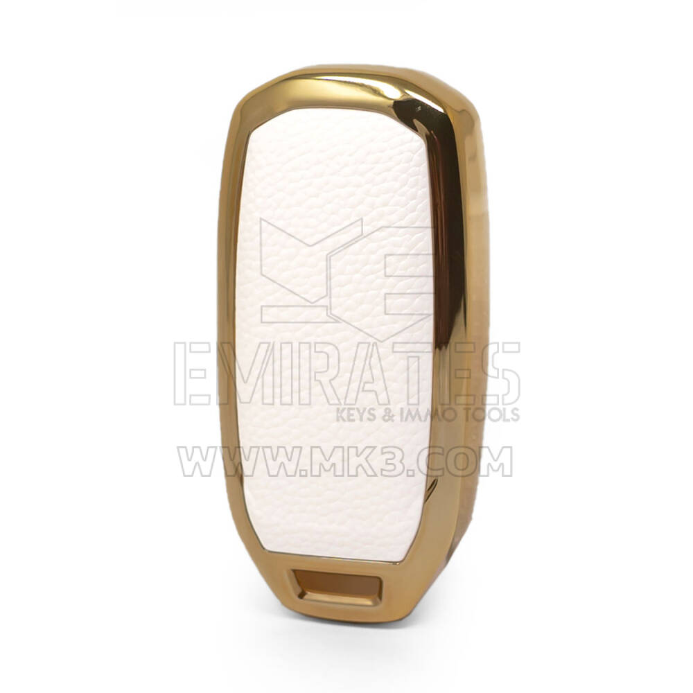 Кожаный чехол с нано-золотым покрытием Ford Remote Key 3B, белый Ford-H13J3 | МК3