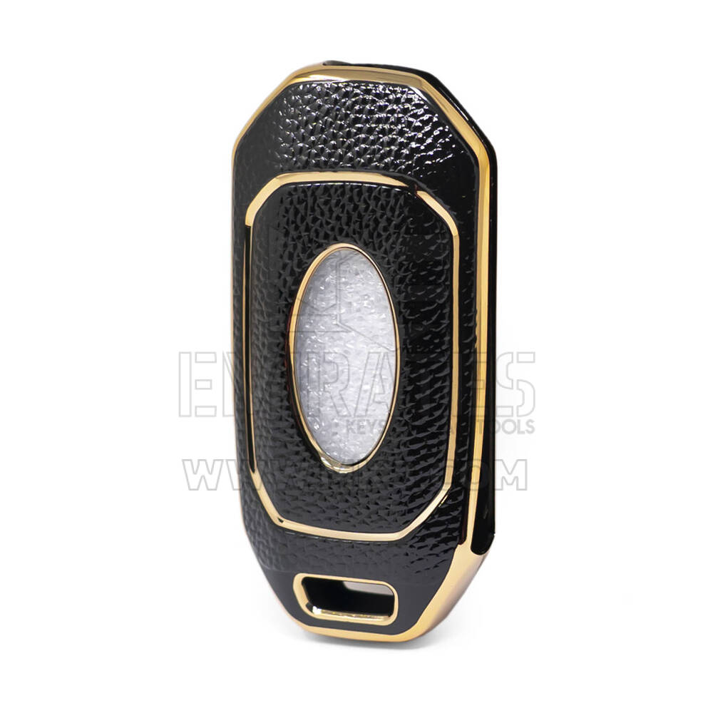 Nano Gold Leather Cover Ford Flip Key 3B Black Ford-I13J | MK3