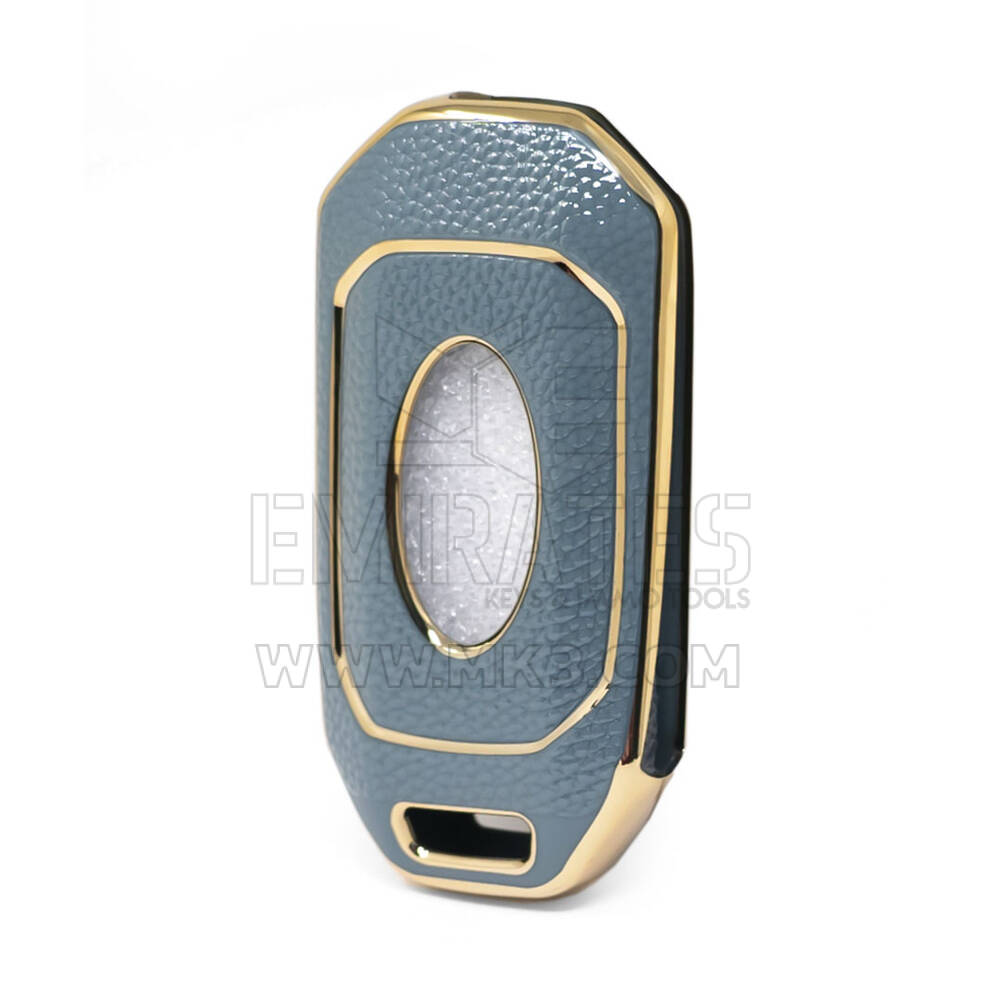 Кожаный чехол нано-золотой Ford Flip Key 3B, серый Ford-I13J | МК3