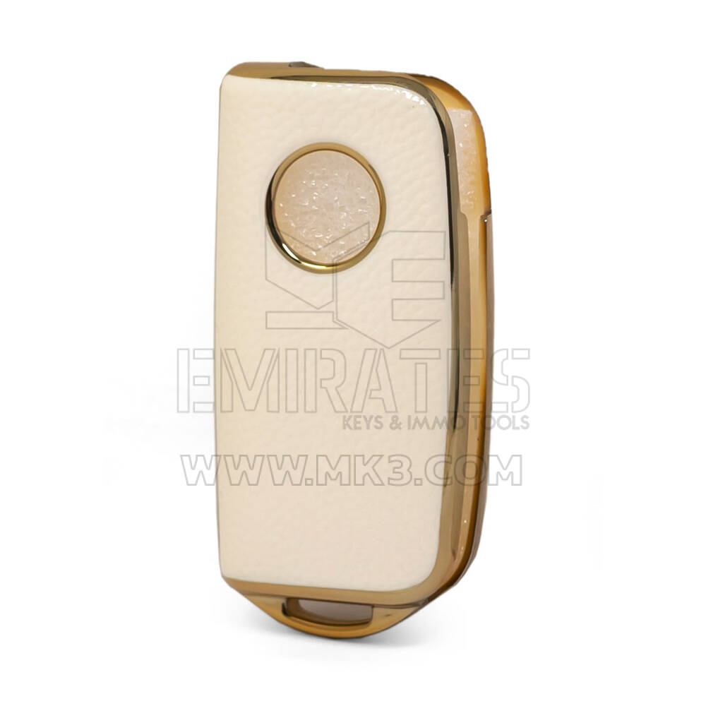 Funda de cuero Nano Gold para Foton Flip Key 2B White FT-A13J | MK3