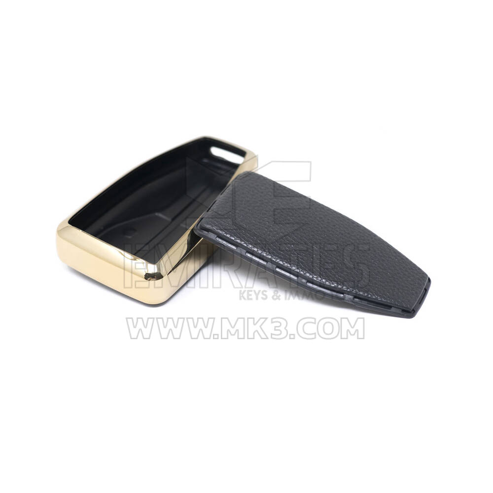New Aftermarket Nano High Quality Gold Leather Cover For Hongqi Remote Key 4 Buttons Black Color HQ-A13J4A | Emirates Keys