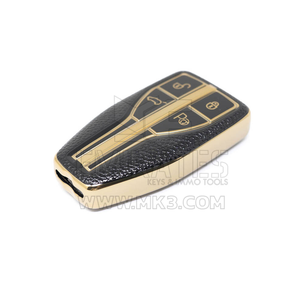 New Aftermarket Nano High Quality Gold Leather Cover For Hongqi Remote Key 4 Buttons Black Color HQ-A13J4B | Emirates Keys