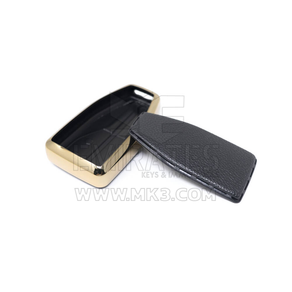 New Aftermarket Nano High Quality Gold Leather Cover For Hongqi Remote Key 4 Buttons Black Color HQ-A13J4B | Emirates Keys
