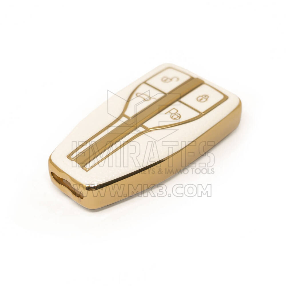 Nueva funda de cuero dorado Nano de alta calidad para mando a distancia Hongqi, 4 botones, Color blanco, HQ-A13J4B | Cayos de los Emiratos