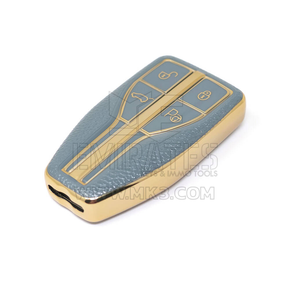Nueva funda de cuero dorado Nano de alta calidad para mando a distancia Hongqi, 4 botones, Color gris, HQ-A13J4B | Cayos de los Emiratos