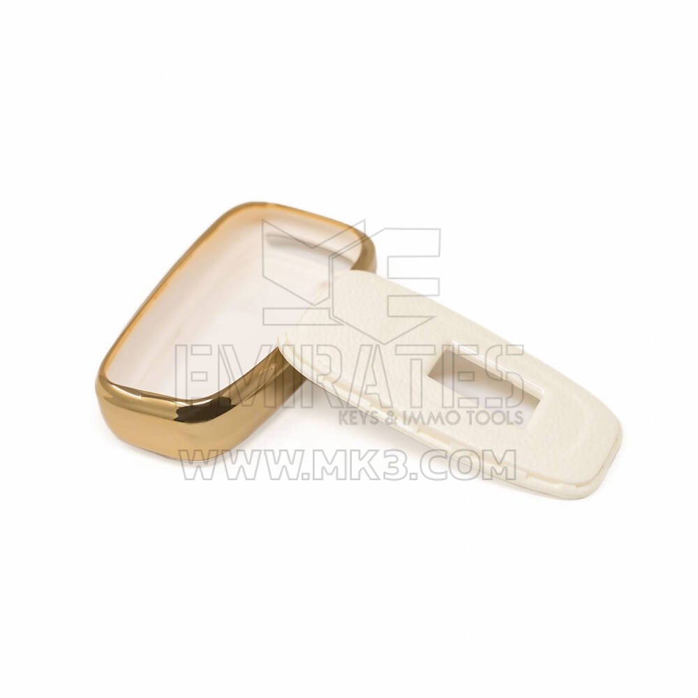 New Aftermarket Nano High Quality Gold Leather Cover For Hongqi Remote Key 4 Buttons White Color HQ-B13J | Emirates Keys