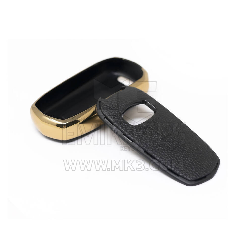 New Aftermarket Nano High Quality Gold Leather Cover For Geely Remote Key 3 Buttons Black Color GL-A13J | Emirates Keys