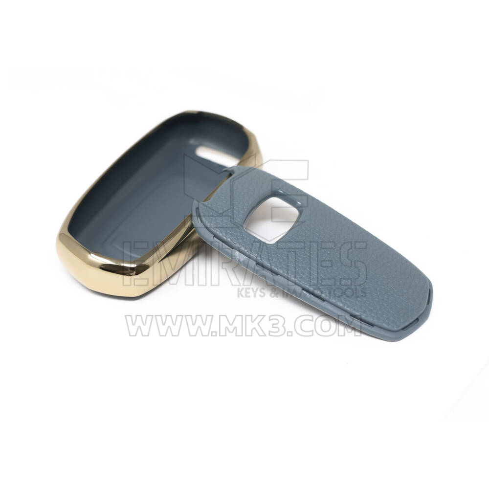 New Aftermarket Nano High Quality Gold Leather Cover For Geely Remote Key 3 Buttons Gray Color GL-A13J | Emirates Keys