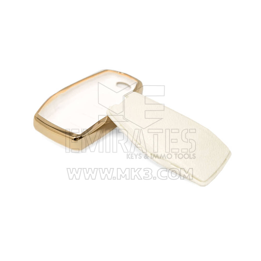 New Aftermarket Nano High Quality Gold Leather Cover For Geely Remote Key 4 Buttons White Color GL-B13J4B | Emirates Keys