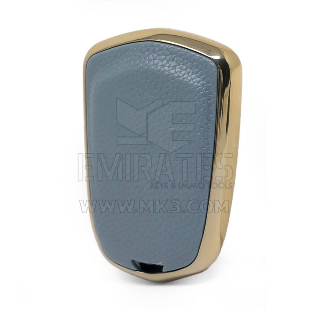 Capa de couro nano dourada Cadillac Key 4B cinza CDLC-A13J4 | MK3