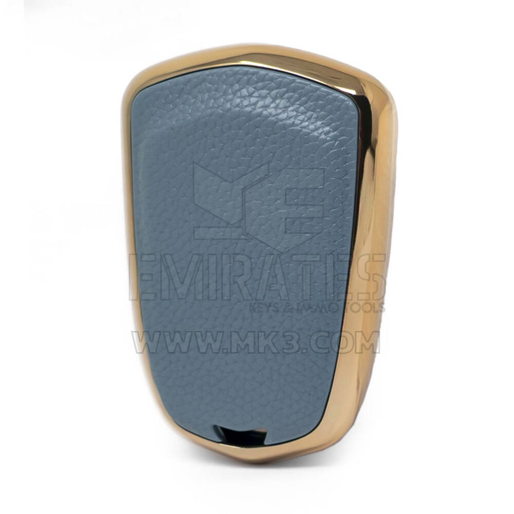 Capa de couro nano dourada Cadillac Key 5B cinza CDLC-A13J5 | MK3