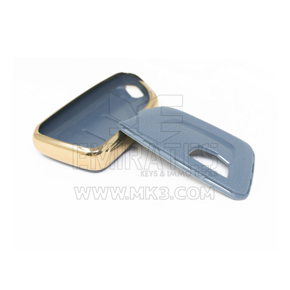 New Aftermarket Nano High Quality Gold Leather Cover For Cadillac Remote Key 5 Buttons Gray Color CDLC-B13J | Emirates Keys