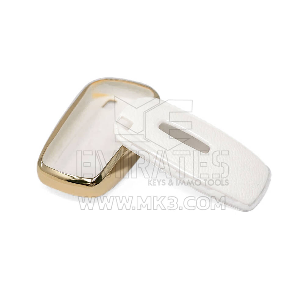 New Aftermarket Nano High Quality Gold Leather Cover For Lincoln Remote Key 4 Buttons White Color LCN-A13J | Emirates Keys