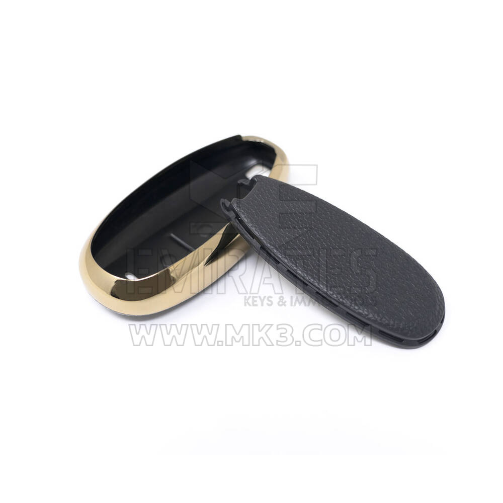 New Aftermarket Nano High Quality Gold Leather Cover For Suzuki Remote Key 2 Buttons Black Color SZK-A13J3A | Emirates Keys