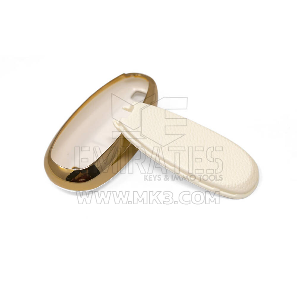 New Aftermarket Nano High Quality Gold Leather Cover For Suzuki Remote Key 2 Buttons White Color SZK-A13J3A | Emirates Keys