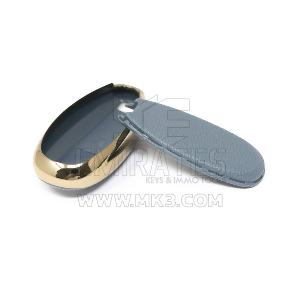 New Aftermarket Nano High Quality Gold Leather Cover For Suzuki Remote Key 3 Buttons Gray  Color SZK-A13J3B | Emirates Keys