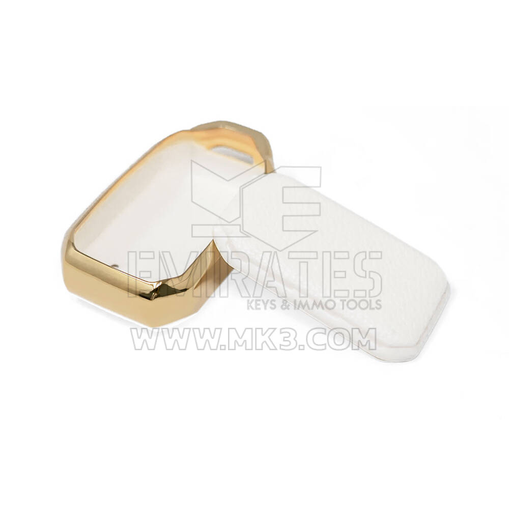 New Aftermarket Nano High Quality Gold Leather Cover For Suzuki Remote Key 2 Buttons White Color SZK-C13J | Emirates Keys