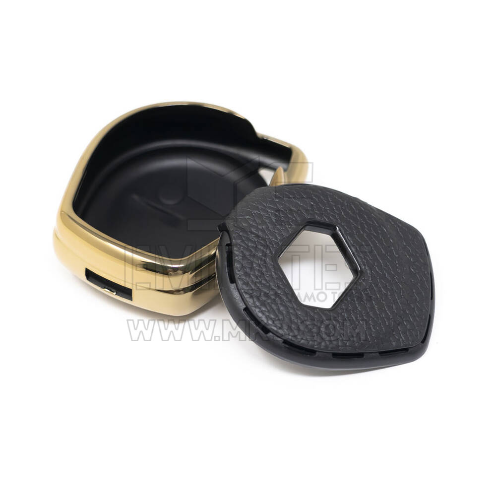 New Aftermarket Nano High Quality Gold Leather Cover For Suzuki Remote Key 2 Buttons Black Color SZK-D13J | Emirates Keys