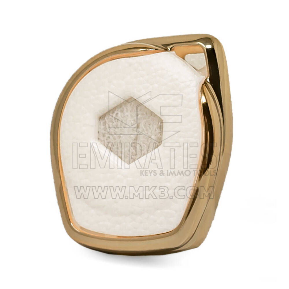Nano Gold Leather Cover For Suzuki Key 2B White SZK-D13J | MK3