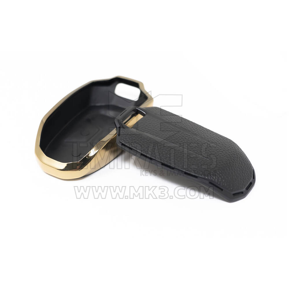 New Aftermarket Nano High Quality Gold Leather Cover For Lynk & Co Remote Key 4 Buttons Black Color LC-A13J | Emirates Keys