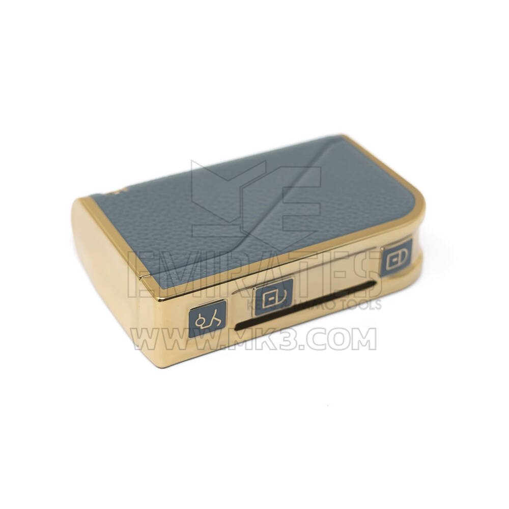 Nueva funda de cuero dorado Nano de alta calidad para mando a distancia Lynk & Co, 3 botones, Color gris, LC-B13J | Cayos de los Emiratos