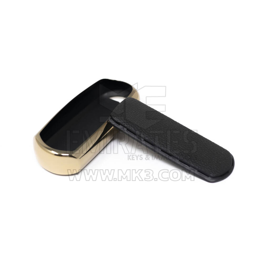 New Aftermarket Nano High Quality Gold Leather Cover For Mazda Remote Key 3 Buttons Black Color MZD-A13J3 | Emirates Keys