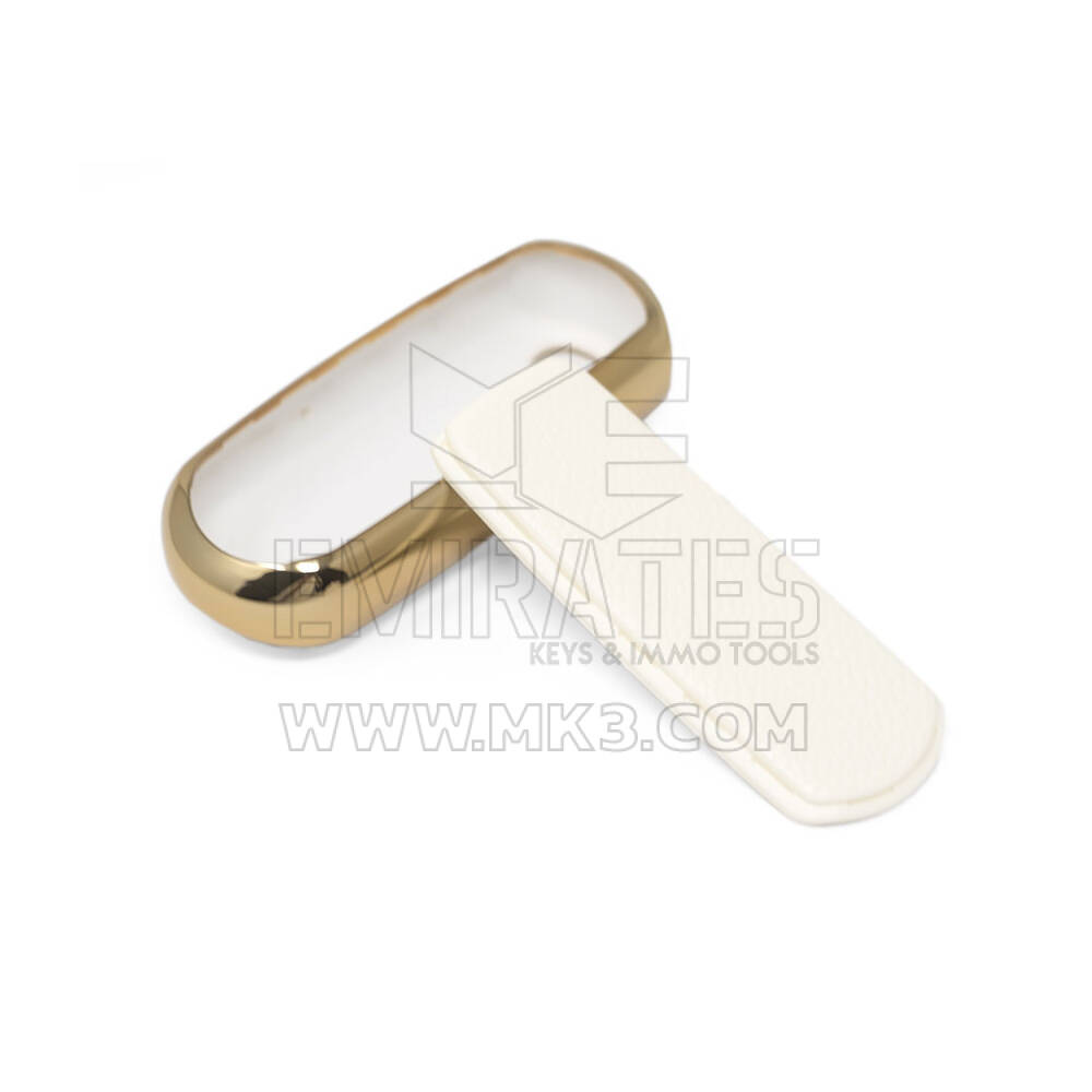 New Aftermarket Nano High Quality Gold Leather Cover For Mazda Remote Key 3 Buttons White Color MZD-A13J3 | Emirates Keys