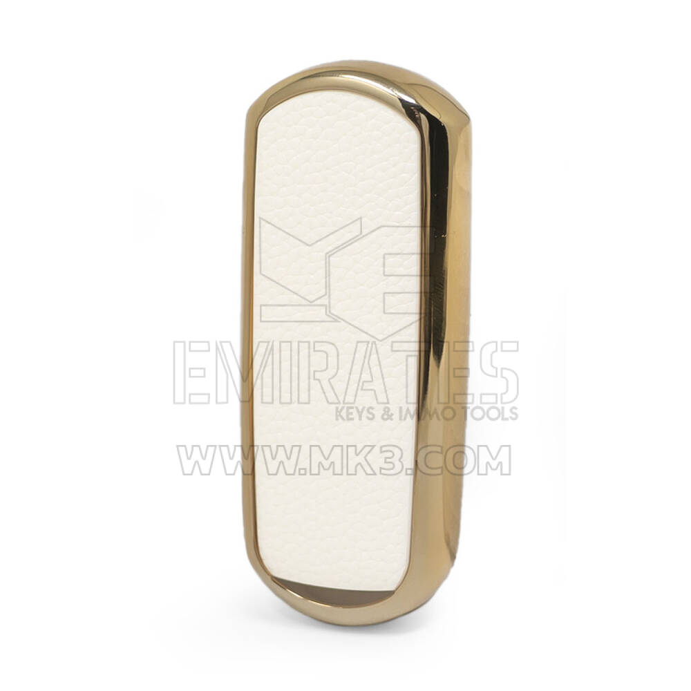 Кожаный чехол с нано-золотом Mazda Remote Key 3B, белый MZD-A13J3 | МК3